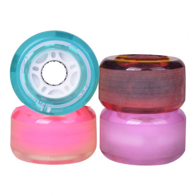 Wholesale Light up LED Transparent Custom PU Cruiser Skateboard Wheels
