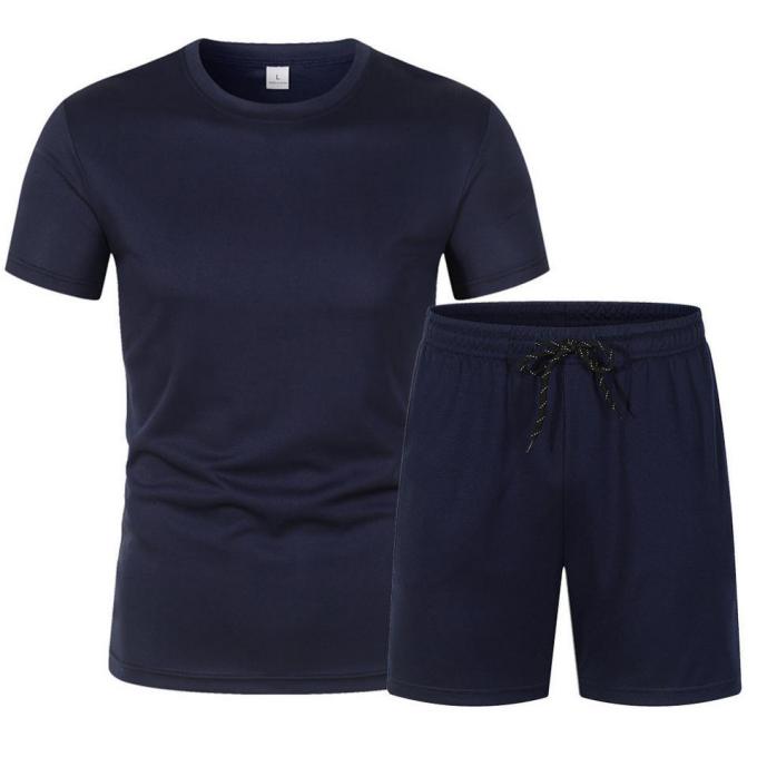 Casual Jogging Short-Sleeved Suit Men′s Running Training Sports Short Set