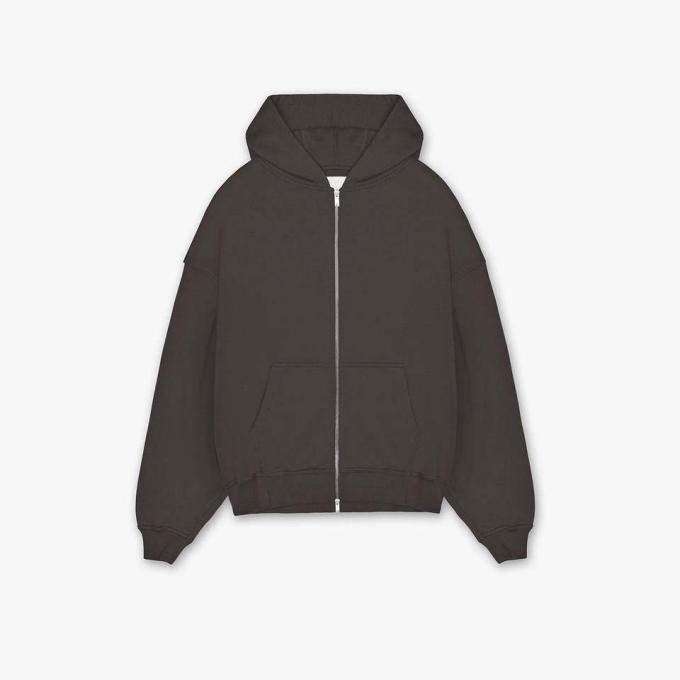 Чистый цвет Custom Logo Cotton Sports Wear Men Fleece Zip Up Hoodie Джакет 0